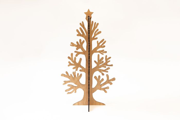 Oak Veneer Christmas Tree Decorations